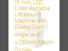 Appareil d'échographie portable couleur LED 15 pouces avec angle de balayage de 60 degrés et affichage de profondeur ≥250 mm