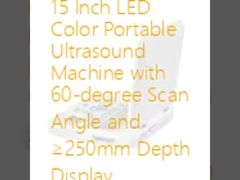 Machine d'échographie portable à couleur LED de 15 pouces avec angle de balayage de 60 degrés et affichage de profondeur ≥ 250 mm